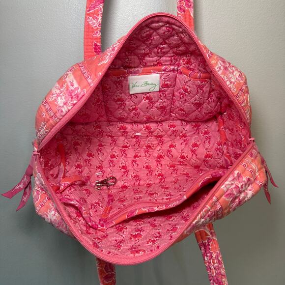 Vera Bradley Hope Toile Floral Print Small Duffel Bag Travel Tote - Picture 7 of 9